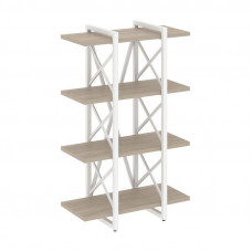Loft Стеллаж на рег. опорах-4 полки VR.L-MST.O-4.4V Дуб Аттик/Металл Белый 800*400*1280