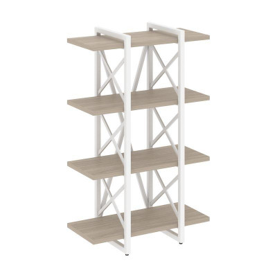 Loft Стеллаж на рег. опорах-4 полки VR.L-MST.O-4.4V Дуб Аттик/Металл Белый 800*400*1280