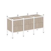 Loft Прямой стеллаж VR.L-06 Дуб Аттик/Металл Белый 1278*446*636