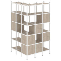 Loft Угловой внешний стеллаж наборный VR.L-53 Дуб Аттик/Металл Белый 1278*1278*2280