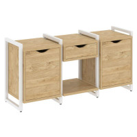 Loft Тумба на регулируемых опорах VR.L-TN-7.O Тиквуд Светлый/Металл Белый 1440*460*719