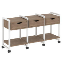 Loft Тумба на колесных опорах VR.L-TN-4.K Дуб Аризона/Металл Белый 1440*460*767