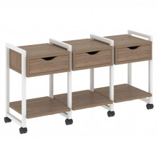 Loft Тумба на колесных опорах VR.L-TN-4.K Дуб Аризона/Металл Белый 1440*460*767