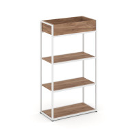 Rift Стеллаж металлический высокий приставной RF.STM-002 Дуб Табак/Металл Белый 696*350*1250