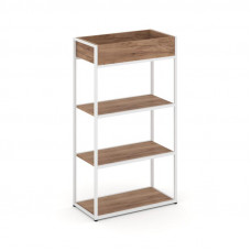 Rift Стеллаж металлический высокий приставной RF.STM-002 Дуб Табак/Металл Белый 696*350*1250