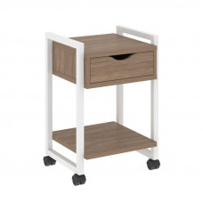Loft Тумба на колесных опорах с ящ. и полкой VR.L-T1.K Дуб Аризона/Металл Белый 500*460*767
