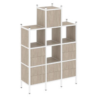 Loft Прямой стеллаж VR.L-18 Дуб Аттик/Металл Белый 1278*446*1869