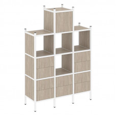 Loft Прямой стеллаж VR.L-18 Дуб Аттик/Металл Белый 1278*446*1869