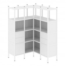 Loft Угловой внутренний стеллаж VR.L-33 Белый Бриллиант/Металл Белый 1278*1278*1869