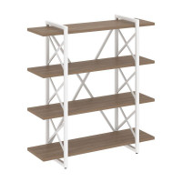 Loft Стеллаж на рег. опорах-4 полки VR.L-MST.O-4.8V Дуб Аризона/Металл Белый 1200*400*1280