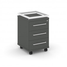 Rift Тумба мобильная усиленная + рамка RF.TM-003 Антрацит NEW/Металл Белый/Белый Ручки 416*460*665