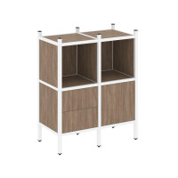 Loft Прямой стеллаж VR.L-02 Дуб Аризона/Металл Белый 862*446*1047