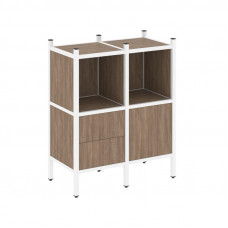 Loft Прямой стеллаж VR.L-02 Дуб Аризона/Металл Белый 862*446*1047