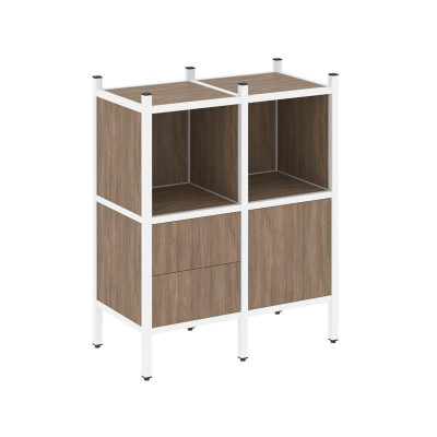 Loft Прямой стеллаж VR.L-02 Дуб Аризона/Металл Белый 862*446*1047