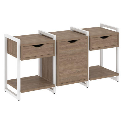 Loft Тумба на регулируемых опорах VR.L-TN-6.O Дуб Аризона/Металл Белый 1440*460*719