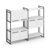 Rift Шкаф комбинированый RF.NS-004 Белый Бриллиант/Металл Антрацит/Черный Ручки 1576*396*1286