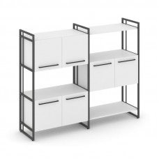 Rift Шкаф комбинированый RF.NS-004 Белый Бриллиант/Металл Антрацит/Черный Ручки 1576*396*1286