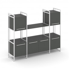 Rift Шкаф комбинированый RF.NS-002 Антрацит NEW/Металл Белый/Белый Ручки 1598*396*1286