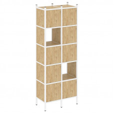 Loft Прямой стеллаж VR.L-05 Тиквуд Светлый/Металл Белый 862*446*2280