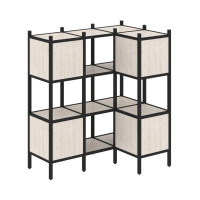 Loft Угловой внутренний стеллаж VR.L-29 Денвер Светлый/Металл Черный 1278*862*1458