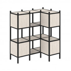 Loft Угловой внутренний стеллаж VR.L-29 Денвер Светлый/Металл Черный 1278*862*1458