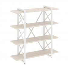 Loft Стеллаж на рег. опорах-4 полки VR.L-MST.O-4.8V Денвер Светлый/Металл Белый 1200*400*1280