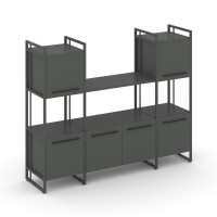 Rift Шкаф комбинированый RF.NS-002 Антрацит NEW/Металл Антрацит NEW/Черный Ручки 1598*396*1286