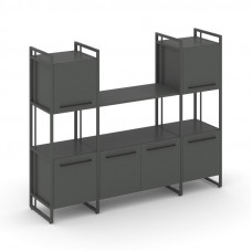 Rift Шкаф комбинированый RF.NS-002 Антрацит NEW/Металл Антрацит NEW/Черный Ручки 1598*396*1286