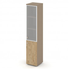 Estetica Шкаф высокий узкий правый ES.SU-1.2R (R) Латте/Тиквуд Светлый/Сатин матовый 400*420*1977
