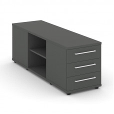 Rift Тумба опорная/приставная RF.TOPD-001 Антрацит/Белый Ручки 1232*450*523