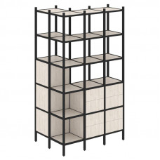 Loft Угловой внешний стеллаж наборный VR.L-54 Денвер Светлый/Металл Черный 862*1278*2280