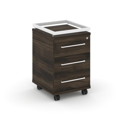 Rift Тумба мобильная усиленная + рамка RF.TM-003 Дуб Мали/Металл Белый/Белый Ручки 416*460*665