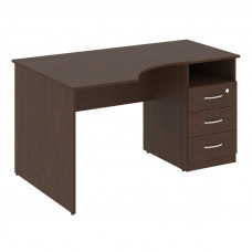 Nova S Стол криволинейный с тумбой правый В.САТ-2 (R) Венге Цаво 1400*900*750