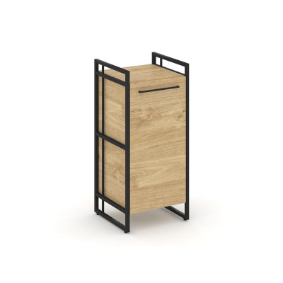 Rift Шкаф 2 ниши узкий RF.SU-21 (L) Тиквуд Светлый/Металл Черный/Черный Ручки 420*396*924