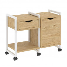 Loft Тумба на колесных опорах VR.L-TN-3.K Тиквуд Светлый/Металл Белый 970*460*767