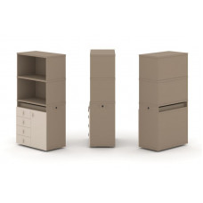 Estetica Набор №2. Тумба одиночная+высокая надставка ES.NB.1V-2 Латте/Капучино 750*410*1520