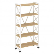 Loft Стеллаж на колесных опорах-5 полок VR.L-MST.K-5.8 Тиквуд Светлый/Металл Белый 800*400*1704