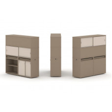 Estetica Набор №15. Тумба двойная+высокая надставка ES.NB.2V-15 Латте/Капучино 1500*410*1520