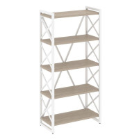 Loft Стеллаж на рег. опорах-5 полок VR.L-MST.O-5.8 Дуб Аттик/Металл Белый 800*400*1650