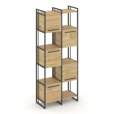 Rift Шкаф комбинированый RF.NS-003 Тиквуд Светлый/Металл Антрацит/Черный Ручки 820*396*2010