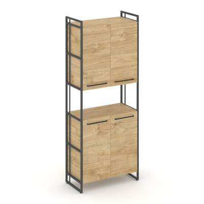 Rift Шкаф 5 ниш широкий RF.SS-52 Тиквуд Светлый/Металл Антрацит/Черный Ручки 798*396*2010