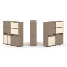 Estetica Набор №26. Тумба двойная+высокая надставка ES.NB.2V-26 Латте/Сатин 1500*410*1520