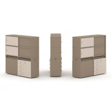 Estetica Набор №25. Тумба двойная+высокая надставка ES.NB.2V-25 Латте/Капучино 1500*410*1520