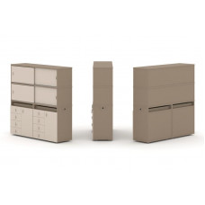 Estetica Набор №5. Тумба двойная+высокая надставка ES.NB.2V-5 Латте/Капучино 1500*410*1520