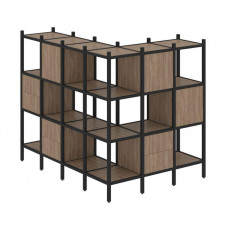 Loft Угловой внешний стеллаж наборный VR.L-52 Дуб Аризона/Металл Черный 1694*1278*1458