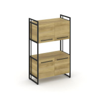 Rift Шкаф 3 ниши широкий RF.SS-33 Дуб Винченцо/Металл Черный/Черный Ручки 798*396*1286