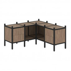 Loft Угловой внутренний стеллаж VR.L-27 Дуб Аризона/Металл Черный 1278*1278*636