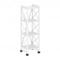 Loft Стеллаж на колесных опорах-4 полки VR.L-MST.K-4.4 Белый Бриллиант/Металл Белый 400*400*1334