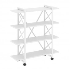 Loft Стеллаж на колесных опорах-4 полки VR.L-MST.K-4.8V Белый Бриллиант/Металл Белый 1200*400*1334