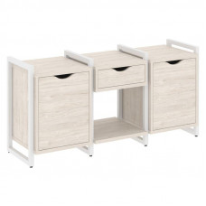 Loft Тумба на регулируемых опорах VR.L-TN-7.O Денвер Светлый/Металл Белый 1440*460*719